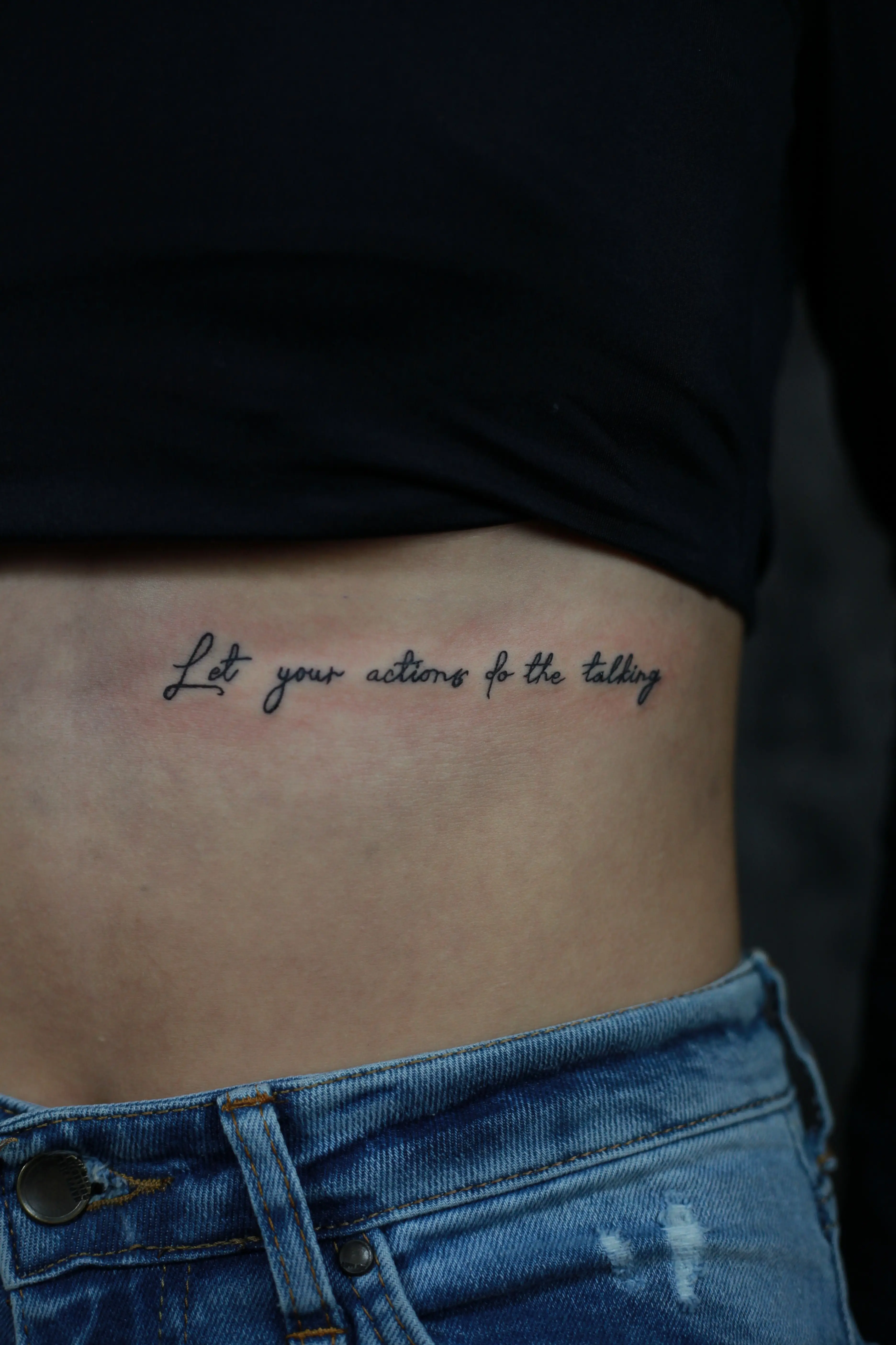 Tetovaža Let your actions do the talking - Lettering rad Eternal Art studio